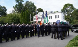 NYPD officers attend the funeral of police officer Gregory Purvis.