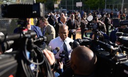 New York City Mayor Eric Adams speaks with the press on Thursday Sept. 5.