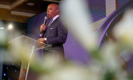 New York City Mayor Eric Adams speaks at a church service the weekend after the feds raided members of his administration.