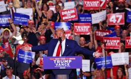 Trump spoke at the Nassau Coliseum on Wednesday.