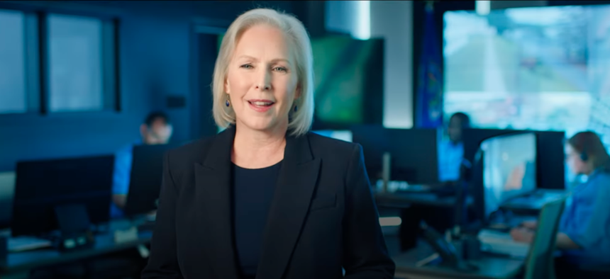 Sen. Kirsten Gillibrand’s ad’s setting is ambiguous, but it’s giving “security.”