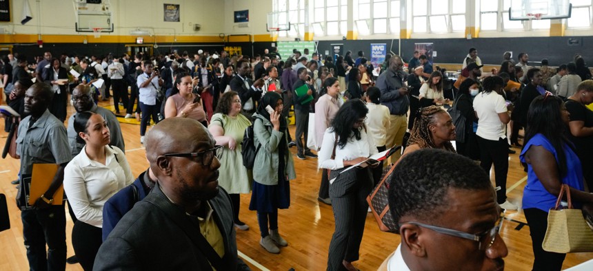 A city hiring hall in Brooklyn in June 2023.