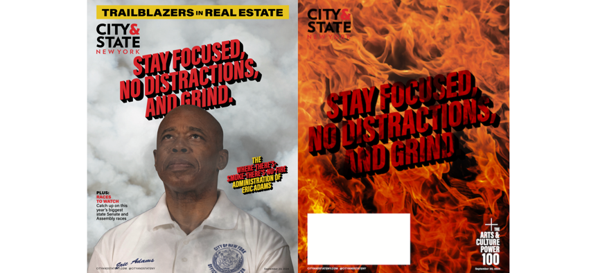 City & State advanced the Eric Adams indictment through imagery on back-to-back covers.