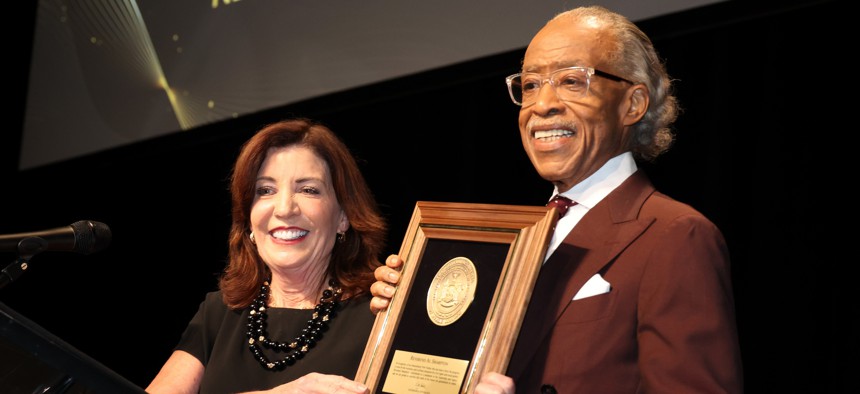 Gov. Kathy Hochul and the Rev. Al Sharpton