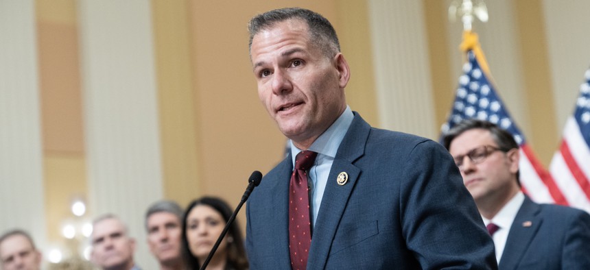 Rep. Marc Molinaro speaks during a news conference with members of the House Republican Conference on March 6, 2024.