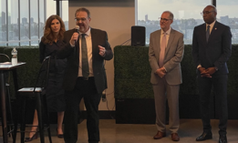 From left, Council Member Julie Menin, candidate Dermot Smyth, Manhattan Borough President Mark Levine and Queens Borough President Donovan Richards.