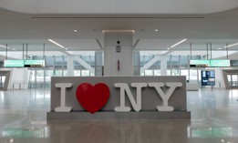 Following a multi-year redesign, the new interior of Terminal B at LaGuardia was unveiled in June 2010.