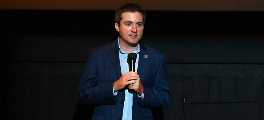 State Sen. James Skoufis attends the New York premiere on “Confetti” in Manhattan on Oct. 28, 2021.