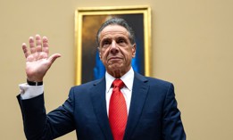 Former New York Gov. Andrew Cuomo is sworn in before testifying before the U.S House of Representatives on Sept. 10, 2024.