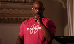 Rep. Jamaal Bowman speaks during his primary election night party on June 25, 2024.