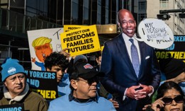 Immigrants and activists rally in New York City against President-elect Donald Trump’s plans for mass deportations.