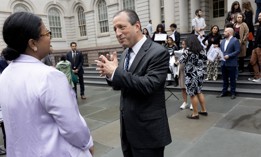 New York City Comptroller Brad Lander stops by City Hall