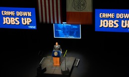 New York City Mayor Eric Adams gives his 2024 State of the City address a year ago.