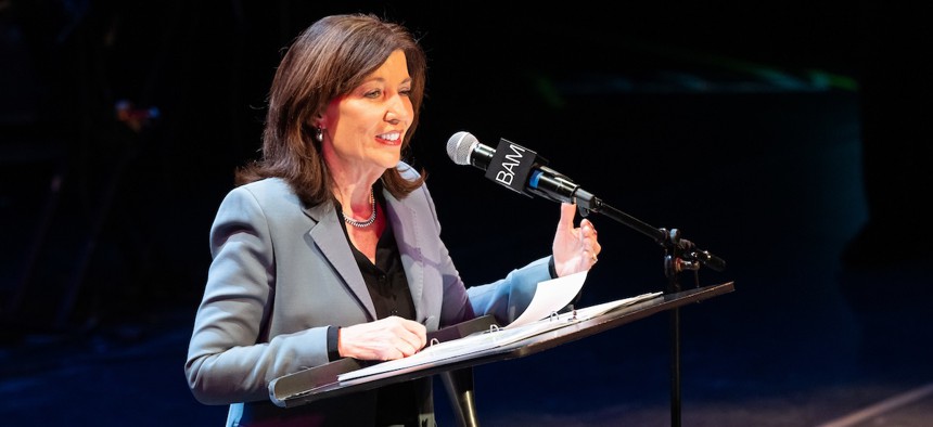 Gov. Kathy Hochul delivers remarks at 39th Annual Martin Luther King Jr. Celebration at Brooklyn Academy of Music.