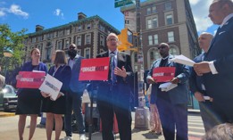 Assembly Member Jeffrey Dinowitz speaks about the importance of a mask ban at a rally for #UnmaskHateNY last year.