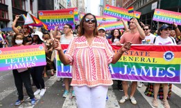 State Attorney General Letitia James marches in the 2023 New York City Pride Parade.