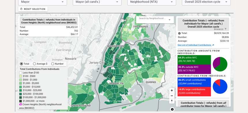 A new tool to track where campaign donors live.