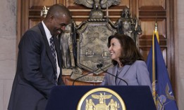 Gov. Kathy Hochul, right, appointed Antonio Delgado, left, her lieutenant governor in 2022.