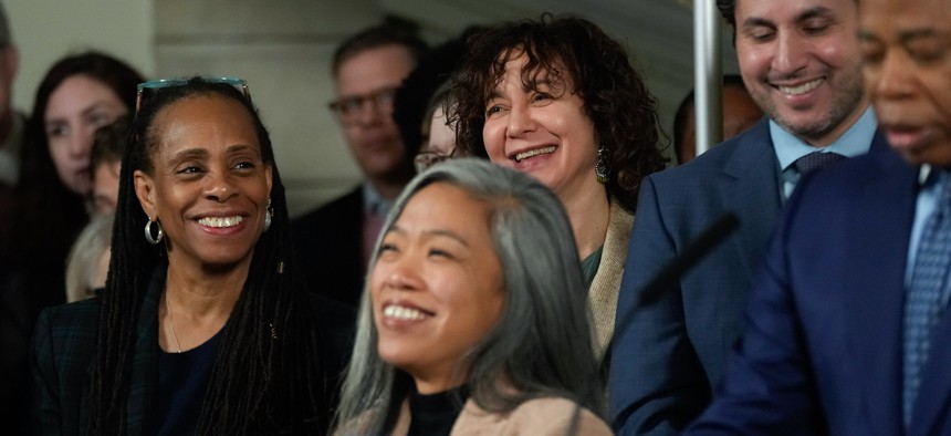 From left, Anne Williams-Isom, Maria Torres-Springer and Meera Joshi all stepped down from Eric Adams’ administration.