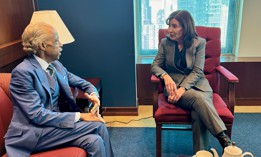 Rev. Al Sharpton, left, meets with Gov. Kathy Hochul on Feb. 18, 2025.