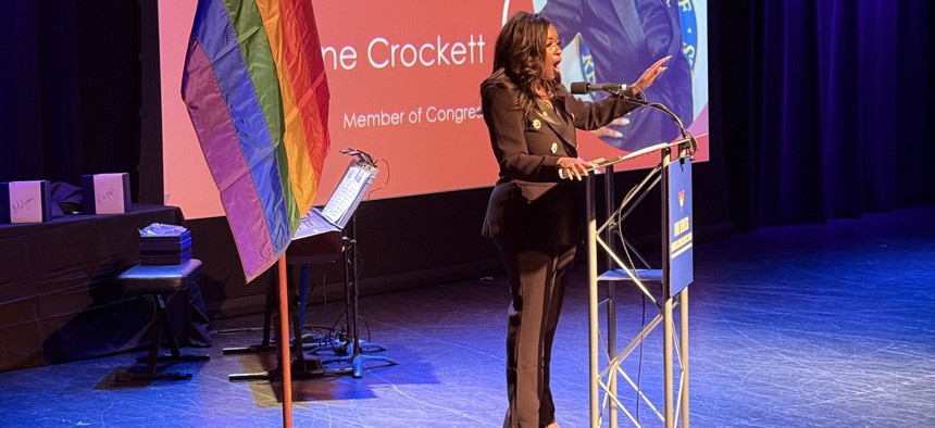 Rep. Jasmine Crockett, one of the rising stars in the Democratic Party, spoke at the Jim Owles Liberal Democratic Club’s annual gala.