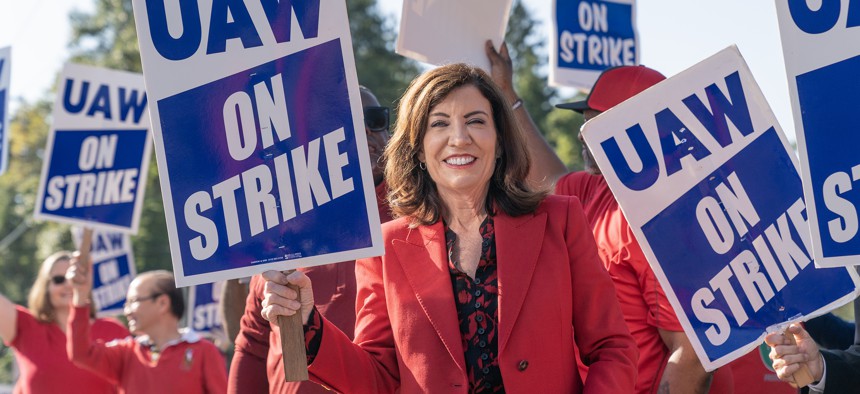 Gov. Kathy Hochul has worked to improve her relationships with unions like the United Auto Workers over the past couple of years.