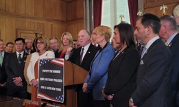 President Donald Trump’s border czar Tom Homan speaks in Albany on March 12, 2025.