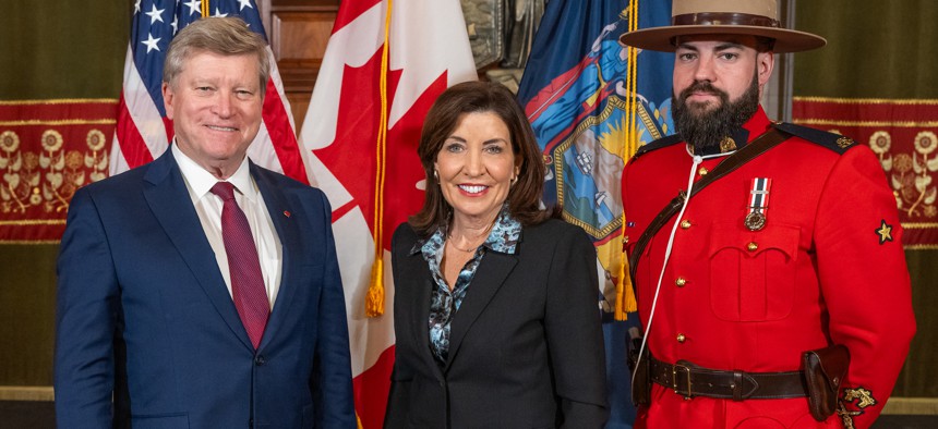 Gov. Kathy Hochul meets with Canadian Consul General Tom Clark on Feb. 4, 2025.