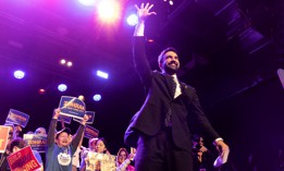 Mayoral candidate Zohran Mamdani holds a campaign rally on May 4.