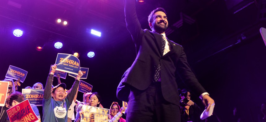 Mayoral candidate Zohran Mamdani holds a campaign rally on May 4.