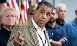 Rep. Adriano Espaillat, pictured here at a press conference with the Congressional Hispanic Conference in March, recently visited a mixed-status family the Trump administration abruptly deported.