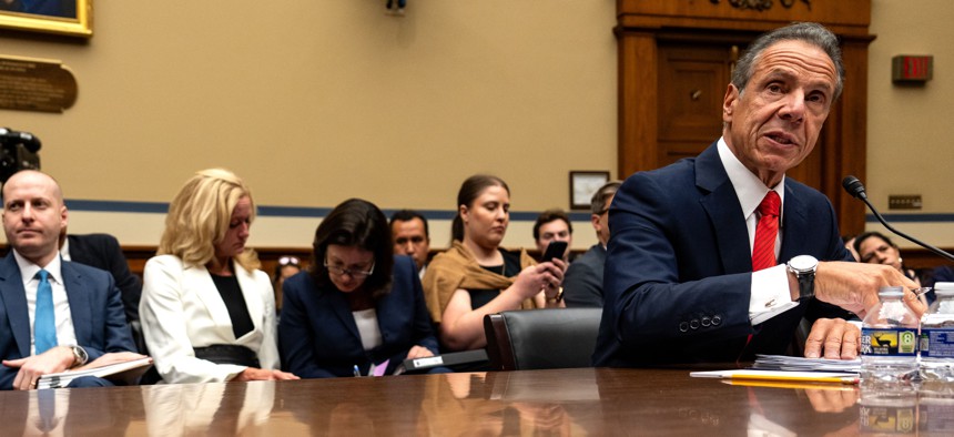 Former Gov. Andrew Cuomo testifies before Congress in September.