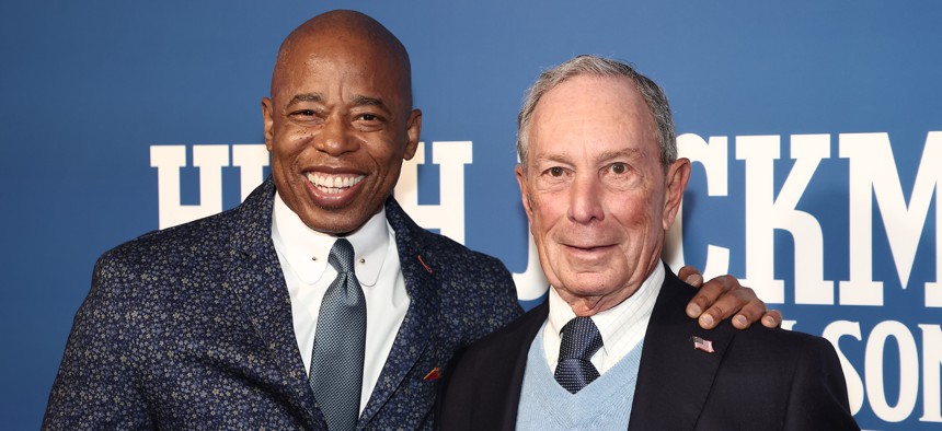 On left, Mayor Eric Adams, who is often cited for mismanagement missteps, and former Mayor Mike Bloomberg, often cited as a great manager. Being a billionaire helps of course.