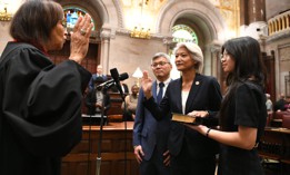 Iwen Chu is sworn into office on January 4, 2023.