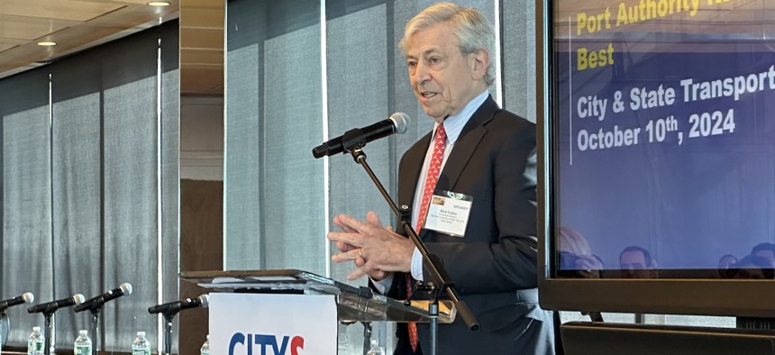 Rick Cotton, executive director of the Port Authority of New York & New Jersey, speaks at the 2024 Transportation in New York Summit. Cotton will return for City & State’s 2025 Rebuilding New York Summit on Tuesday.