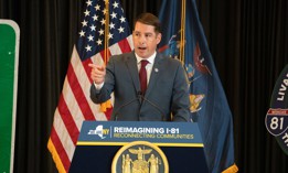 Syracuse Mayor Ben Walsh speaks at the I-81 groundbreaking in Syracuse on July 21, 2023.
