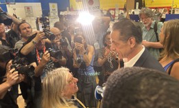 Former Gov. Andrew Cuomo casts his ballot on primary election day.