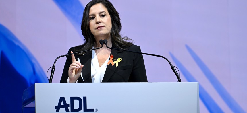 Rep. Elise Stefanik speaks at the ADL Never is Now event on March 3, 2025.