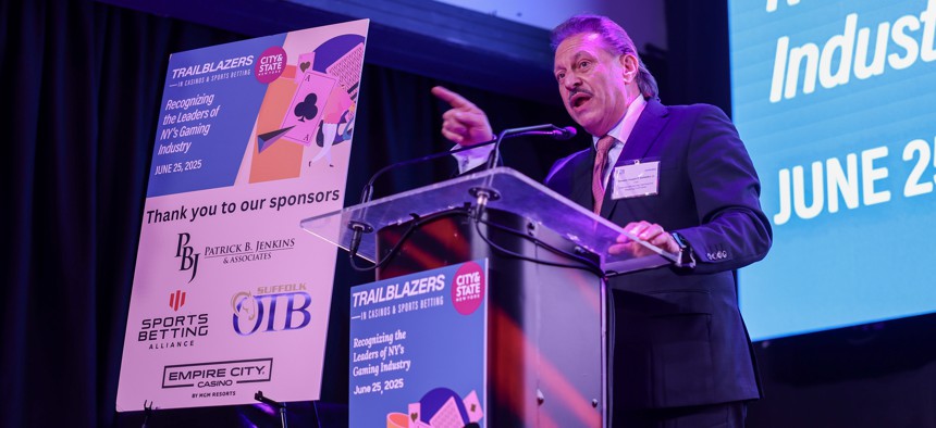 State Sen. Joseph P. Addabbo Jr. speaks at City & State’s inaugural Trailblazers in Casinos and Sports Betting event at HK Hall on Wednesday.