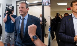 New York City Comptroller Brad Lander, left, and Rep. Dan Goldman, right.