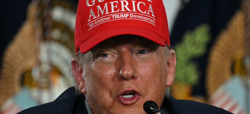 President Donald Trump touts “Alligator Alcatraz” detention center.