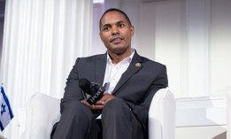 Rep. Ritchie Torres speaks during the The Jerusalem Post New York conference on June 3, 2024.