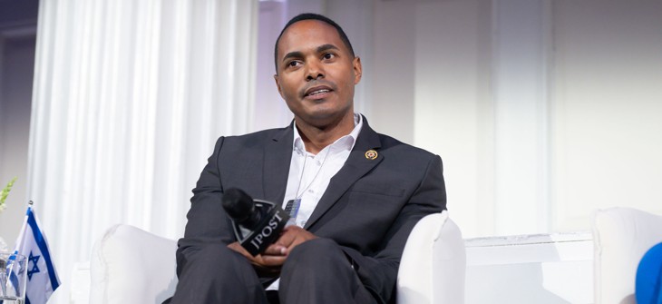 Rep. Ritchie Torres speaks during the The Jerusalem Post New York conference on June 3, 2024.
