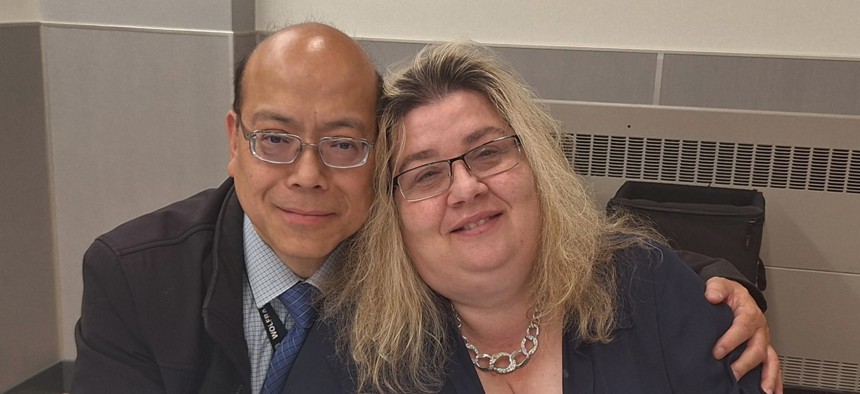 Phil Wong and Alicia Vaichunas both work for Council Member Bob Holden.