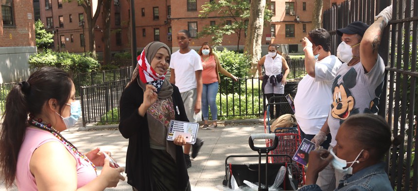 Mary Jobaida campaigns for Assembly in 2020.