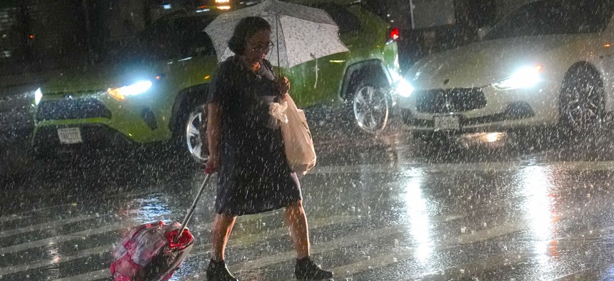 Heavy rain in New York City in August 2024.