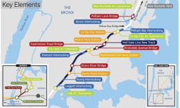 Proposed Metro-North stations along the Penn Station Access Project are indicated in orange.