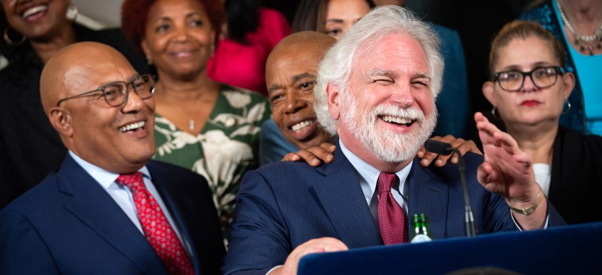 First Deputy Mayor Randy Mastro celebrates the completion of the fiscal year 2026 budget.