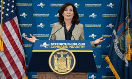 Gov. Kathy Hochul makes a cannabis-related announcement on June 22, 2023.