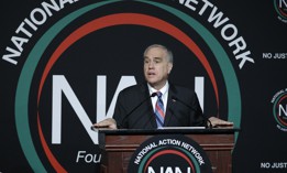 State Comptroller Thomas DiNapoly speaks at the National Action Network on April 11, 2024.